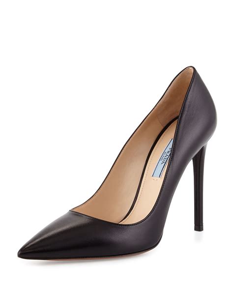 prada leather pointy-toe pump|Prada women's pumps.